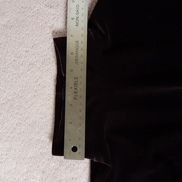 Studio London Brown Velvet Mock Neck T-shirt - Picture 5 of 5